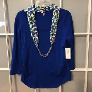 NWT blue lightweight sweater with scarf